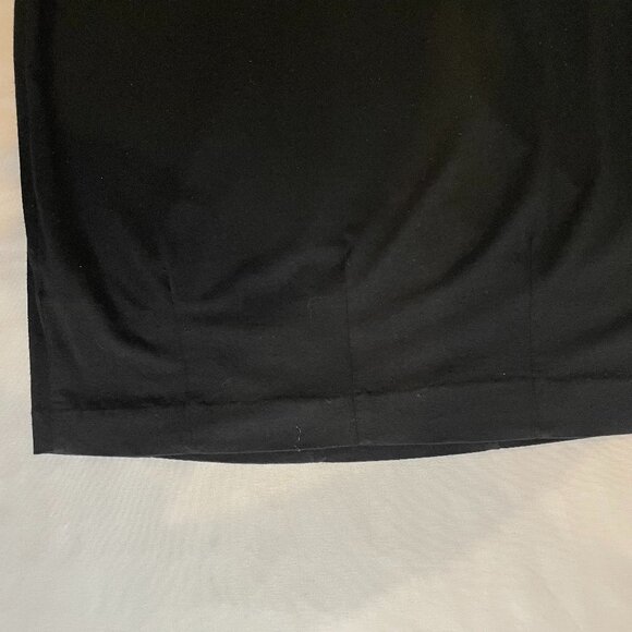 WHBM Pleated Bubble Hem Dress Black Jersey Knit 3/4 Sleeves Scoop Neck Size M - Picture 4 of 11